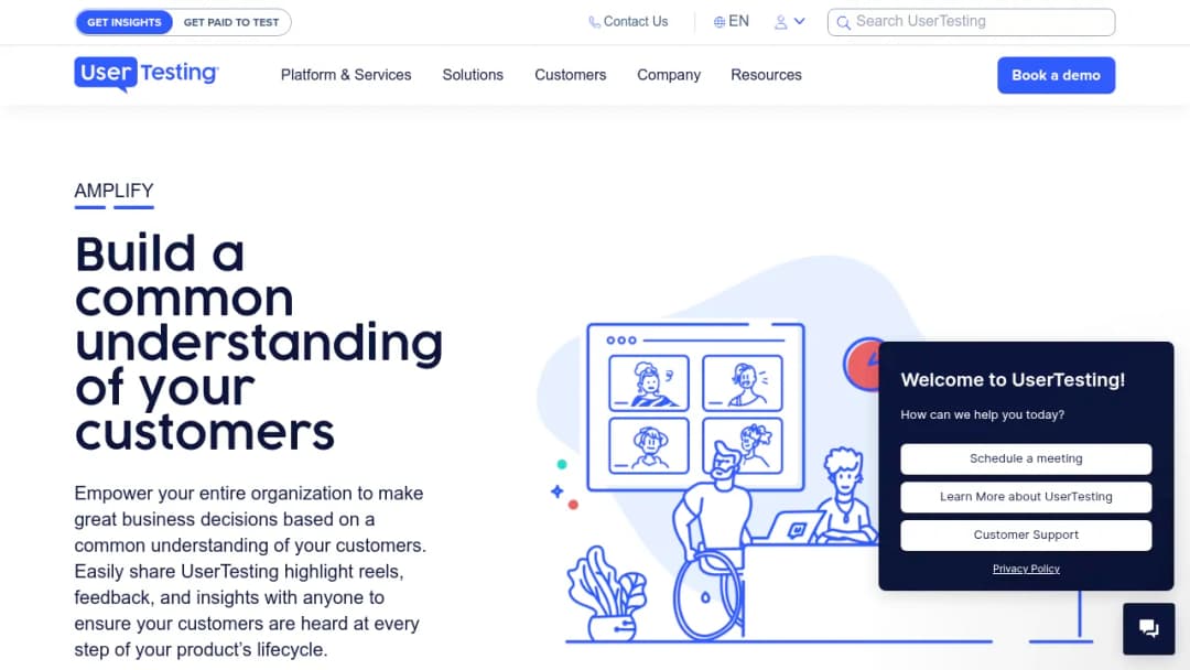 UserTesting Amplify screenshot