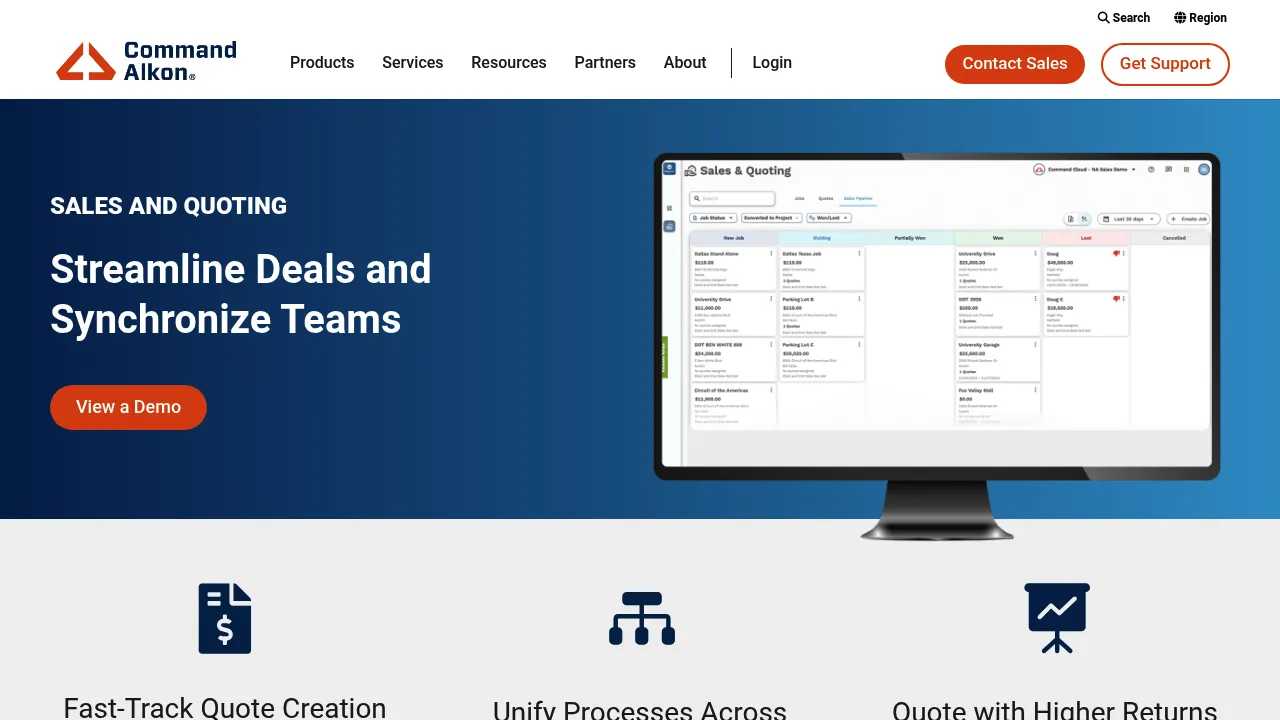 Command Alkon Sales & Quoting screenshot