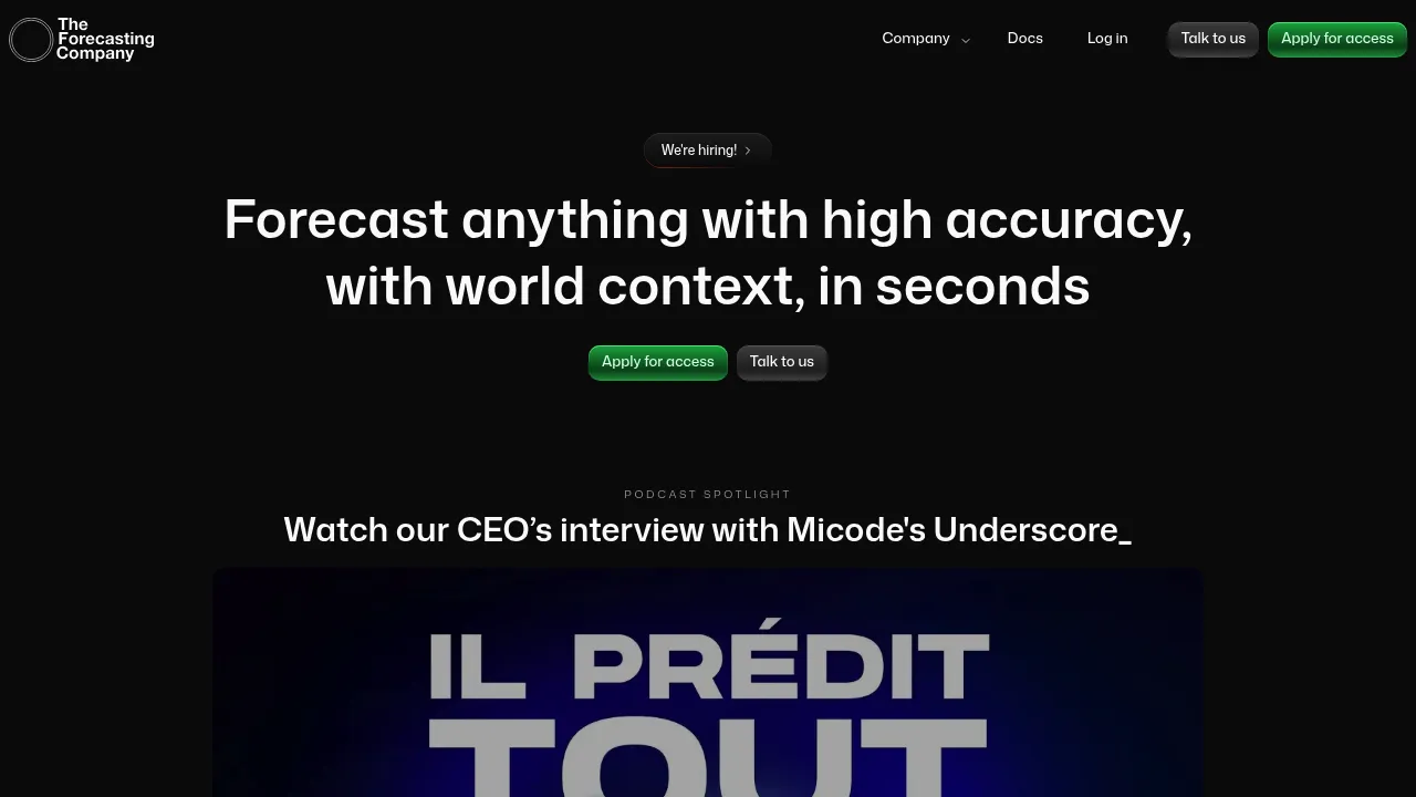The Forecasting Company screenshot