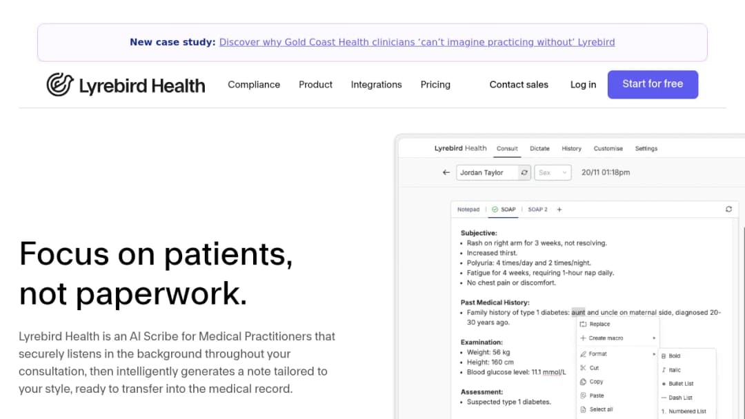 Lyrebird Health screenshot