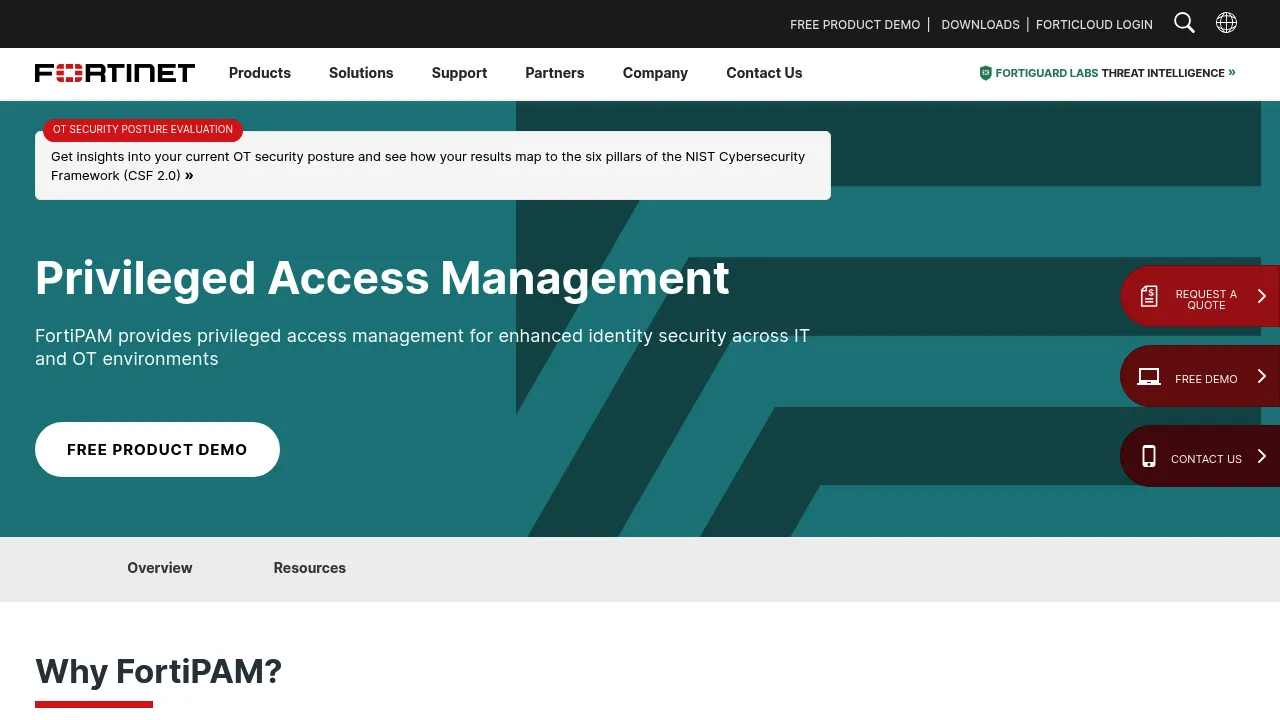 Fortinet PAM screenshot