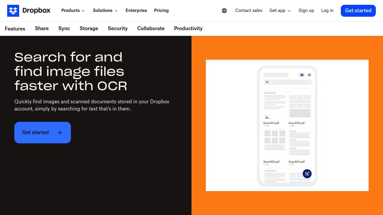 Dropbox Online OCR screenshot