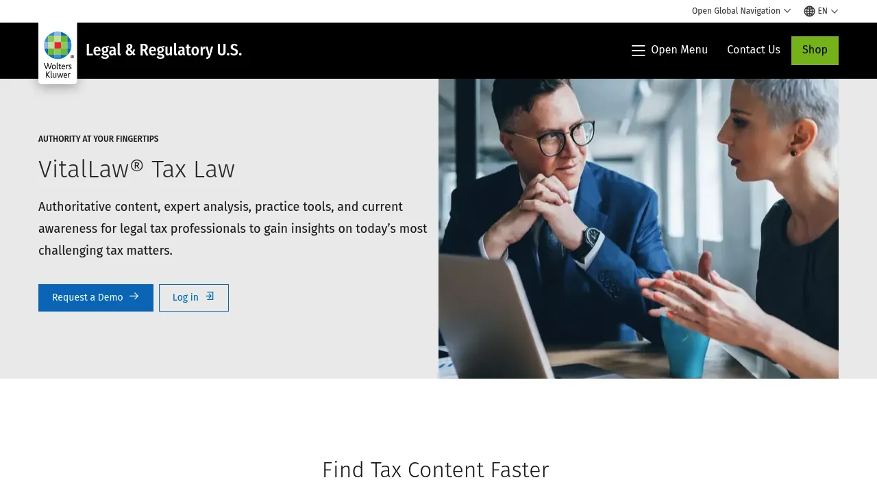 Wolters Kluwer VitalLaw® Tax Law screenshot
