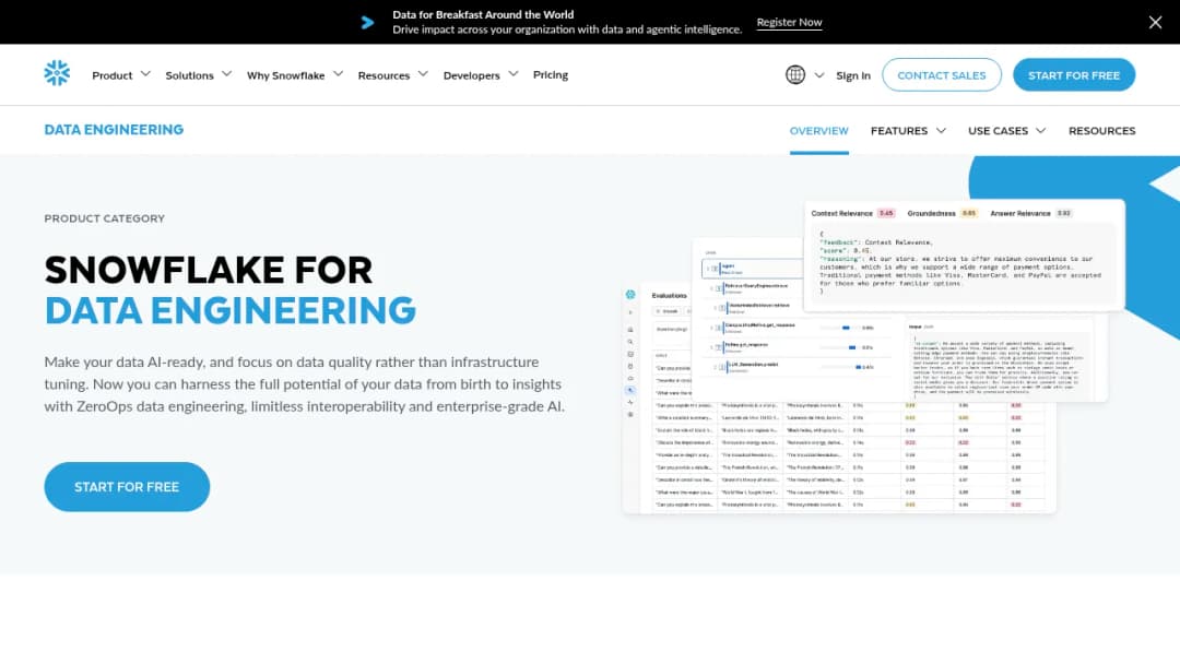 Snowflake Data Engineering screenshot