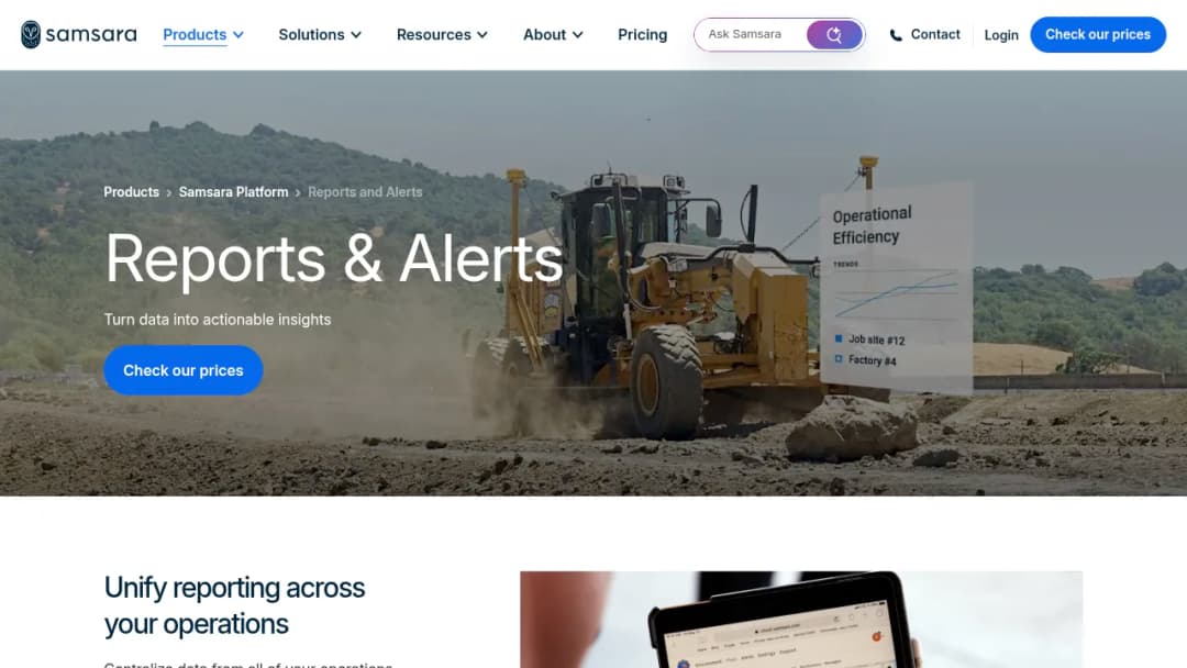Samsara Reports and Alerts screenshot