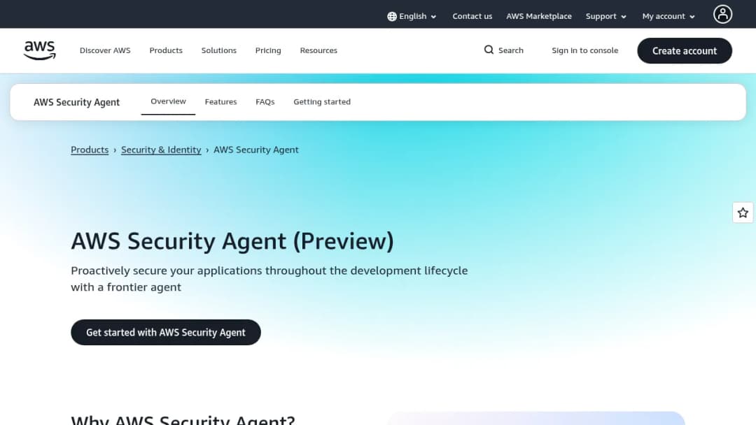 AWS Security Agent screenshot