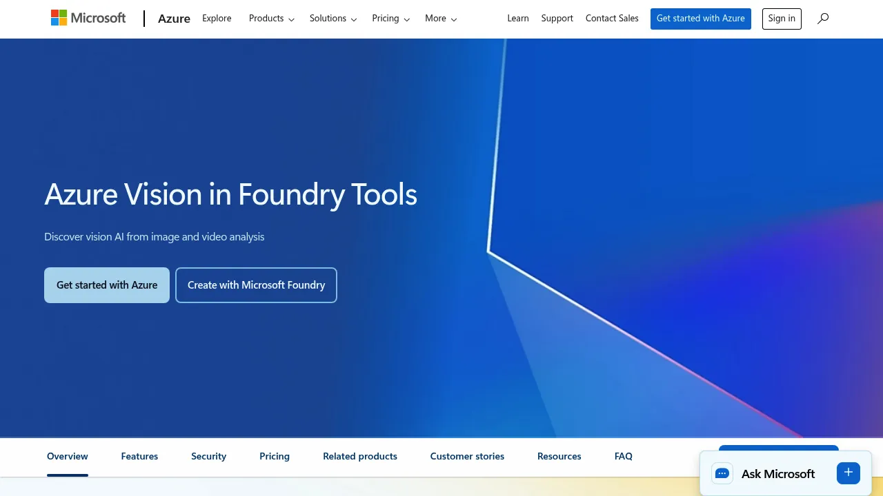 Azure AI Vision screenshot
