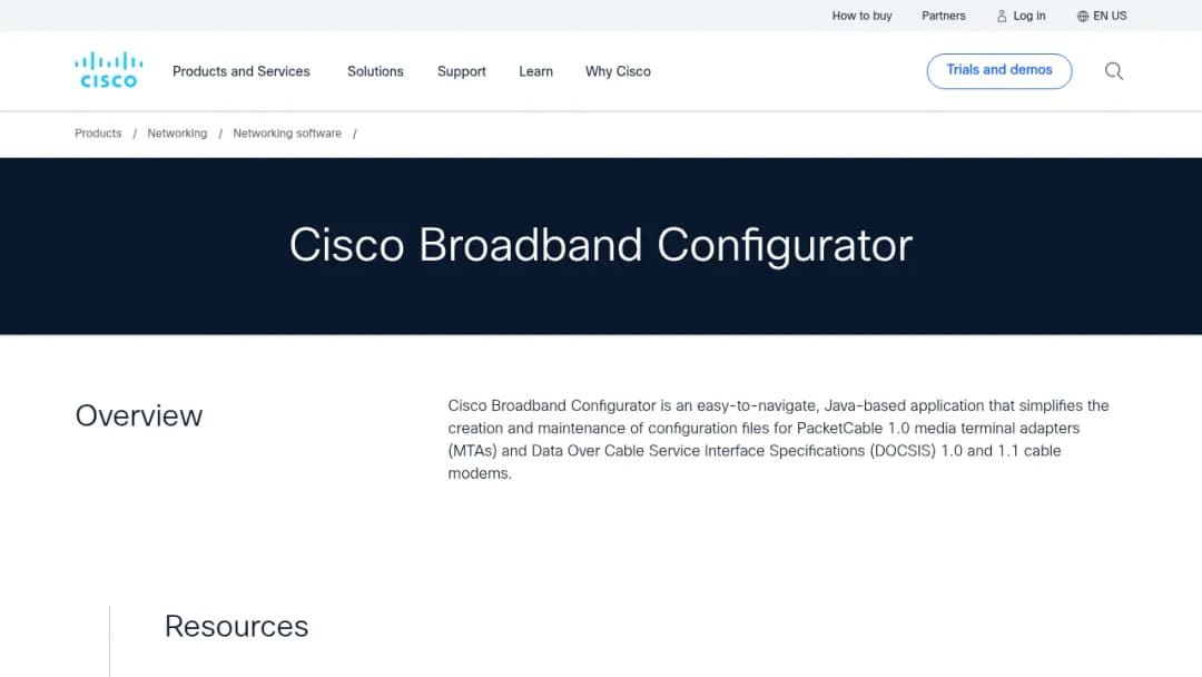 Cisco Broadband Configurator screenshot