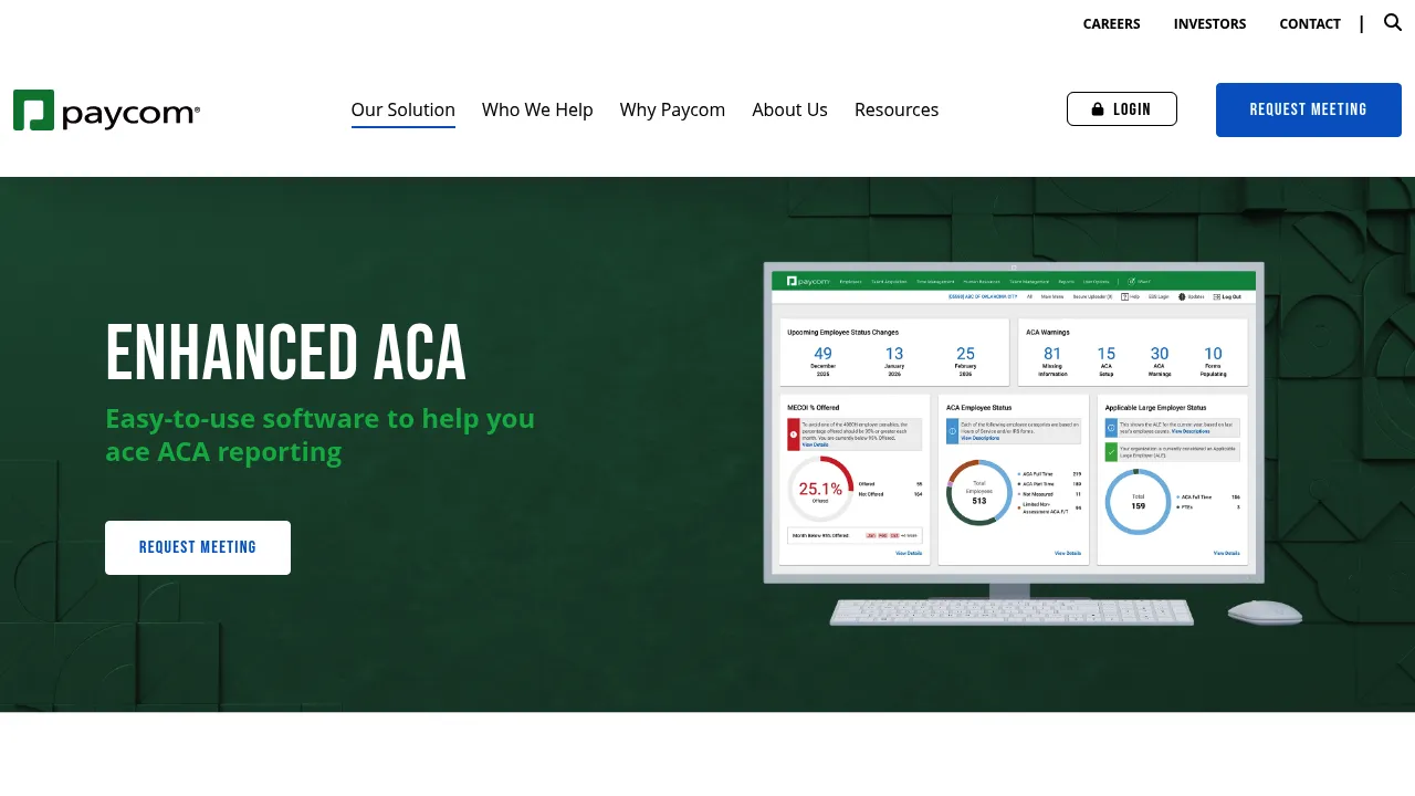 Paycom Enhanced ACA screenshot