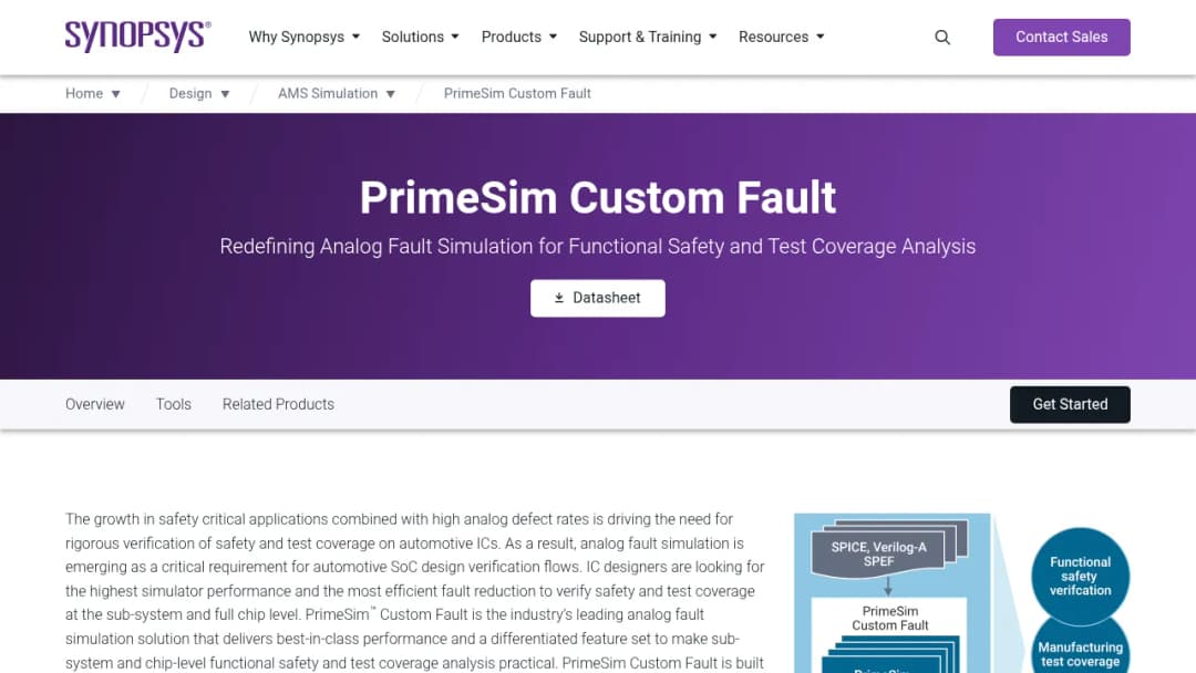 Synopsys PrimeSim Custom Fault screenshot