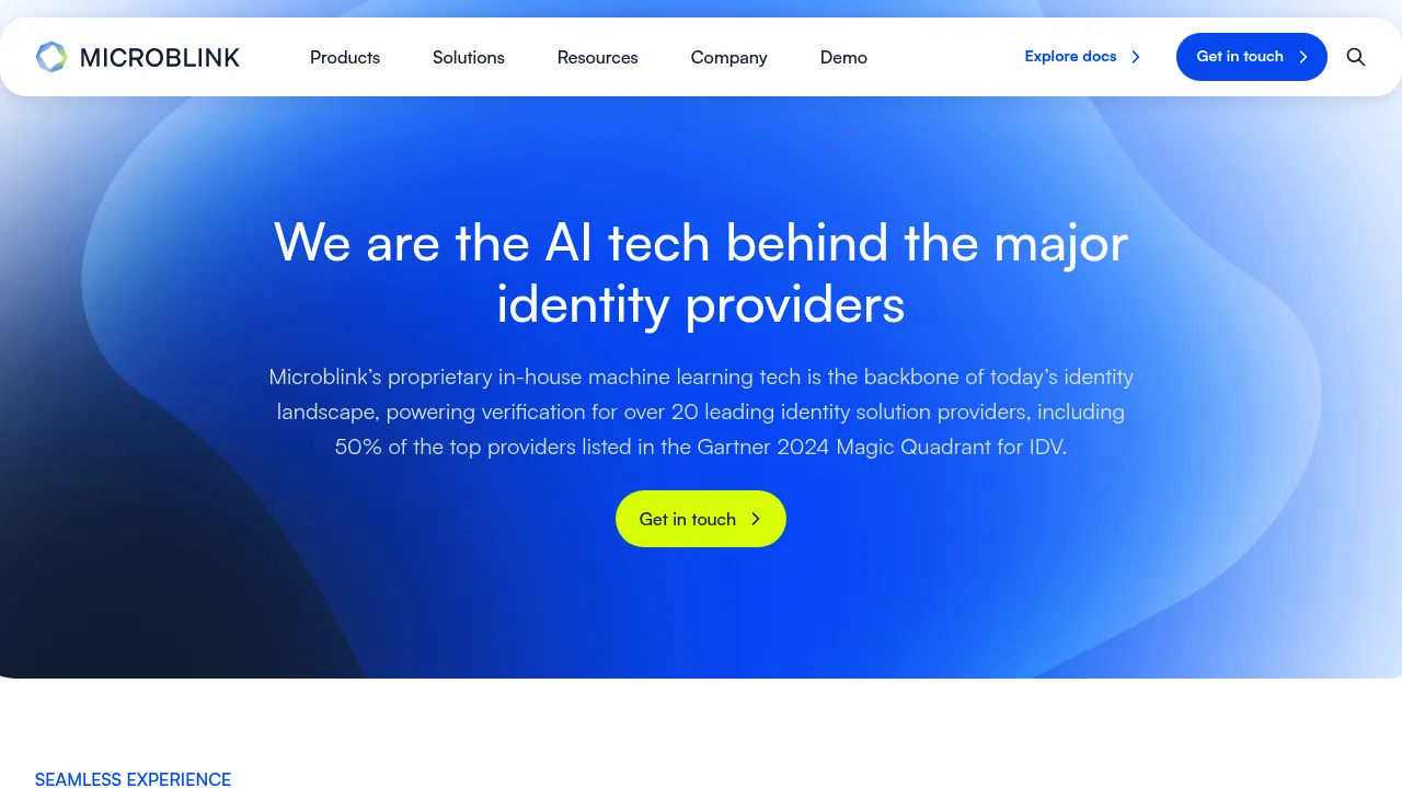 Microblink screenshot
