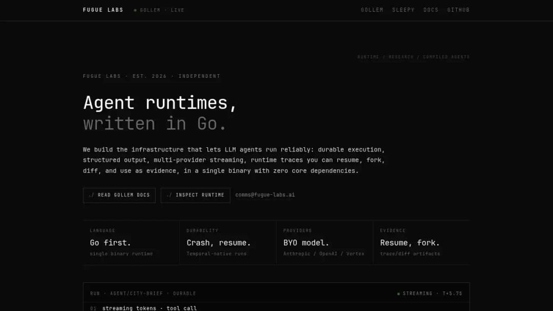Fugue Labs screenshot