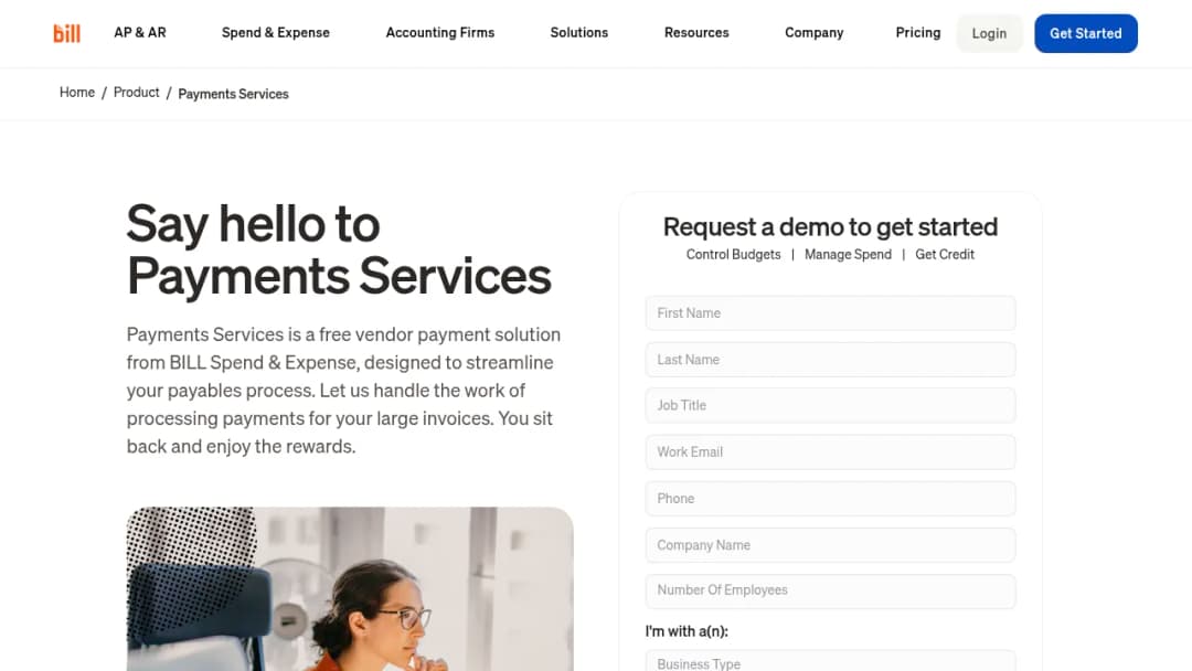 Bill.com Payments Services screenshot