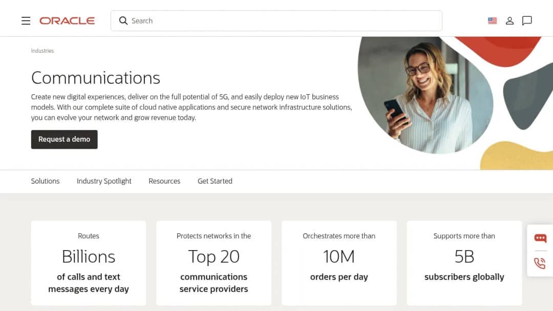 Oracle Communications screenshot