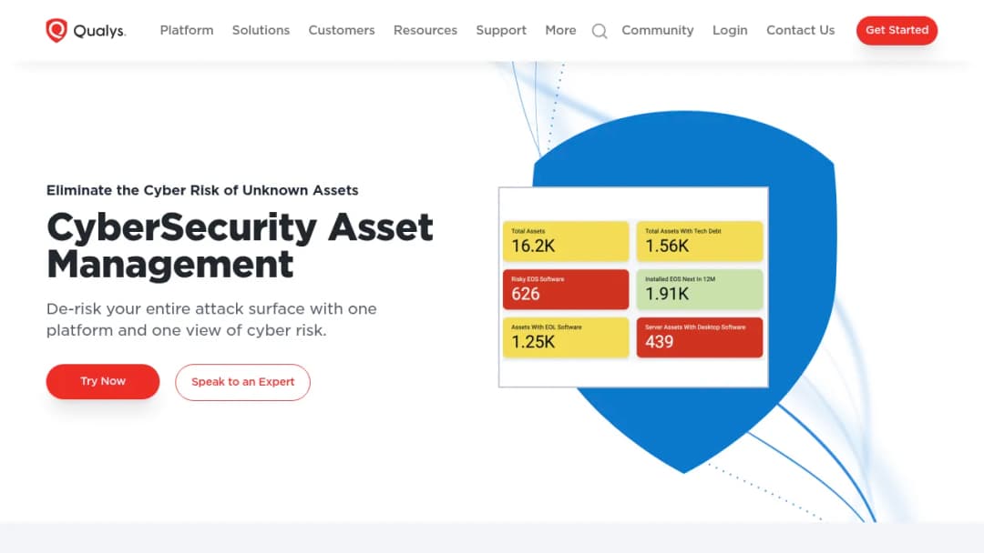 Qualys CyberSecurity Asset Management screenshot