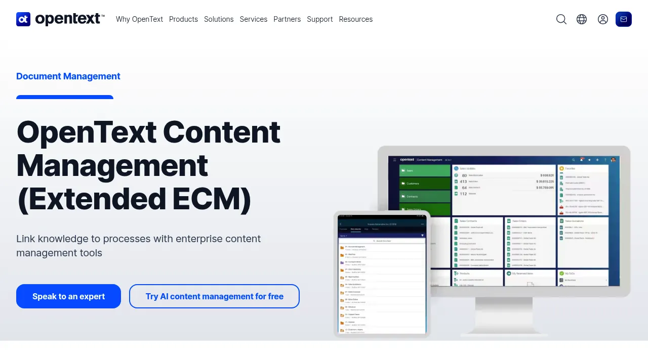 OpenText Content Management screenshot