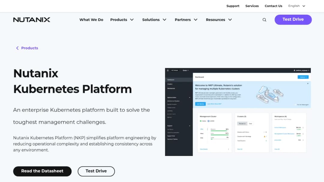 Nutanix Kubernetes® Platform screenshot