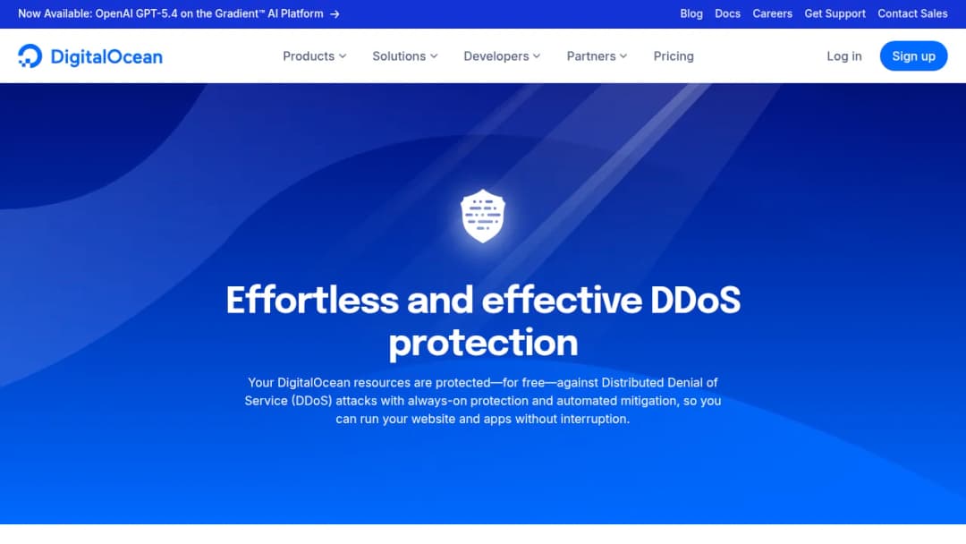 DigitalOcean DDoS Protection screenshot