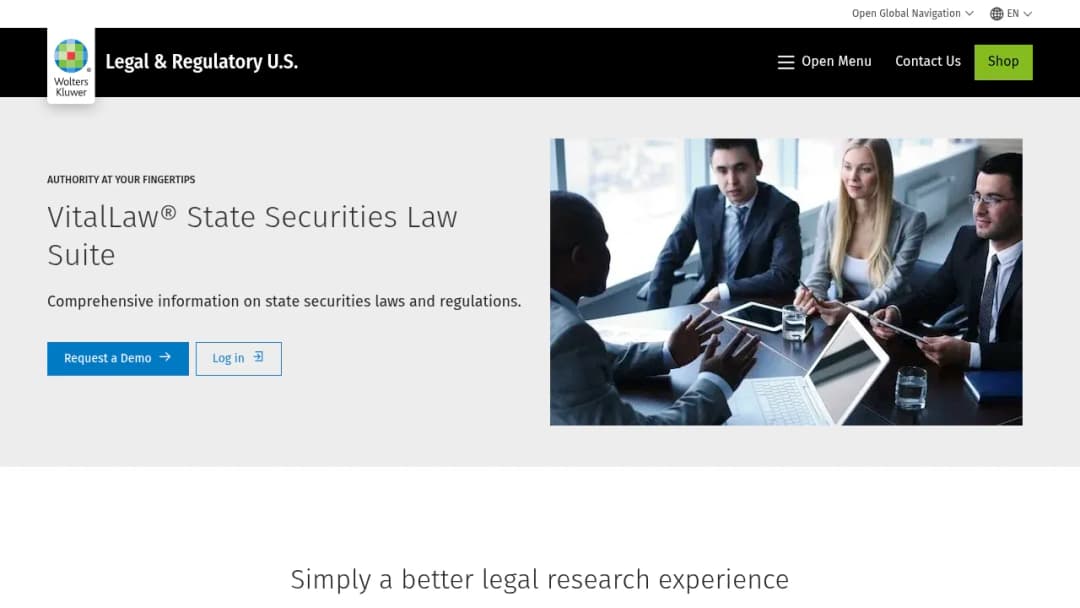 Wolters Kluwer VitalLaw® State Securities Law Suite screenshot
