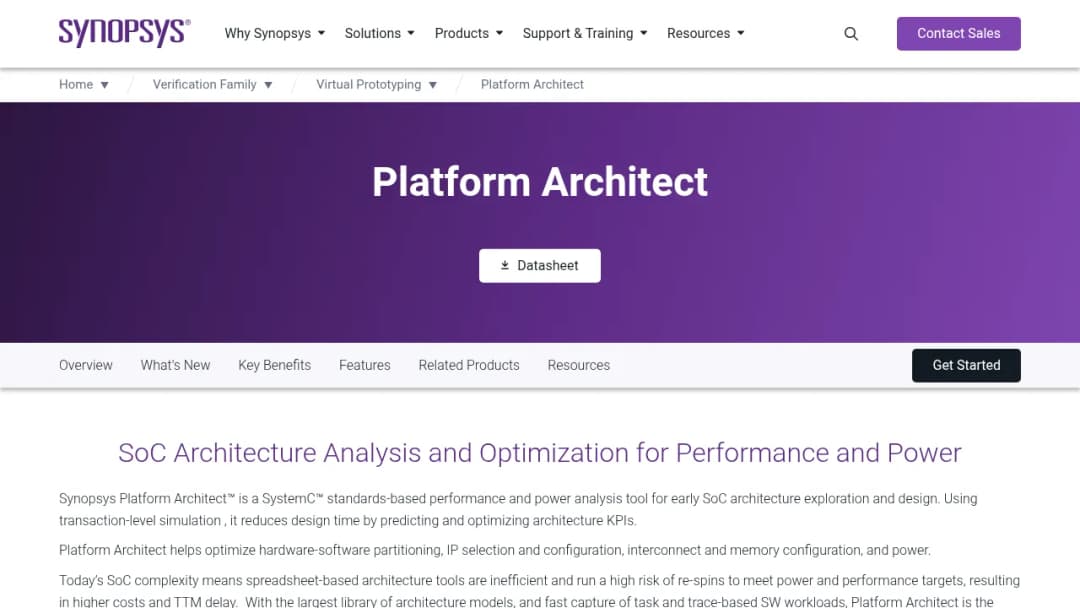 Synopsys Platform ArchitectSoC Architecture Exploration screenshot