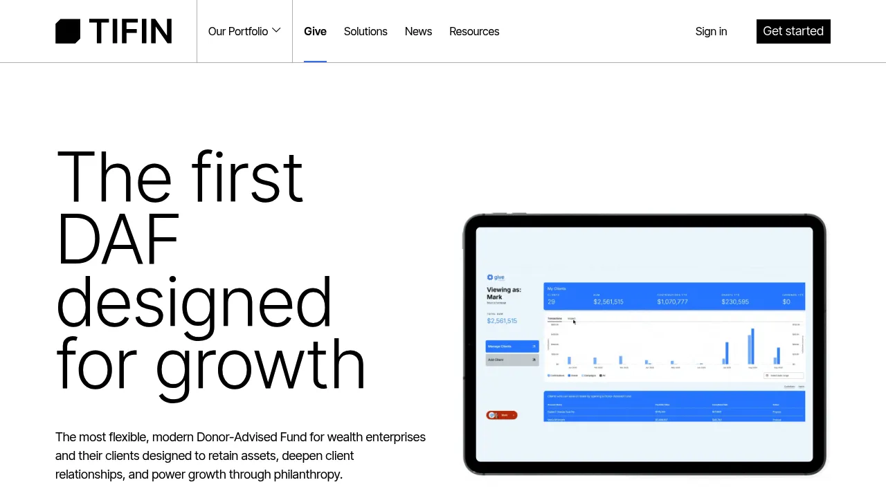 Give, a TIFIN Company screenshot