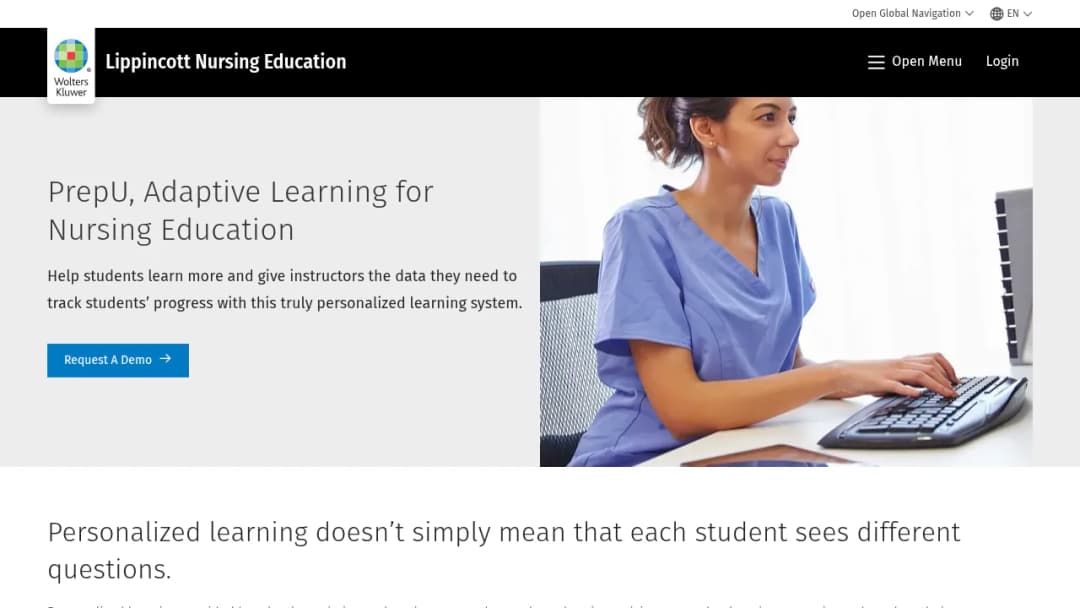 Wolters Kluwer PrepU, Adaptive Learning for Nursing Education screenshot