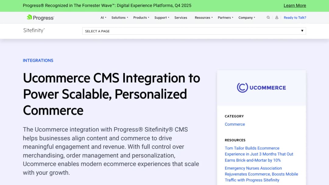 Progress Software Ucommerce for Sitefinity screenshot