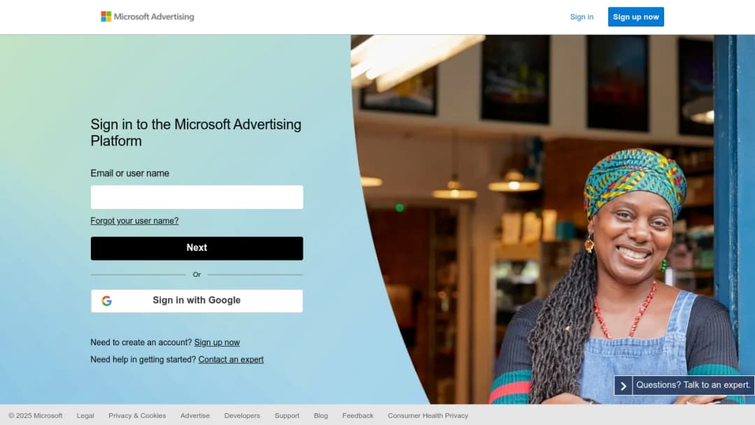 Microsoft Advertising screenshot