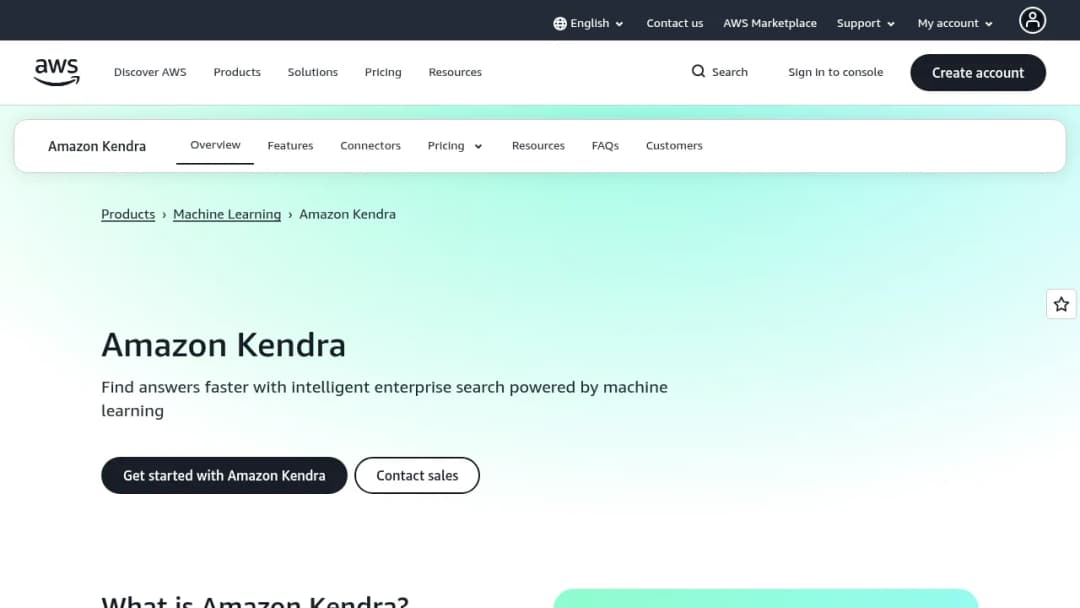Amazon Kendra screenshot
