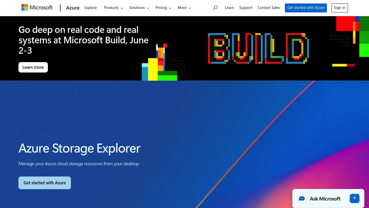 Microsoft Storage Explorer screenshot