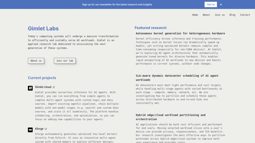 Gimlet Labs, Inc. screenshot