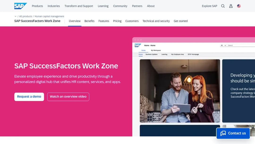 SAP SuccessFactors Work Zone screenshot