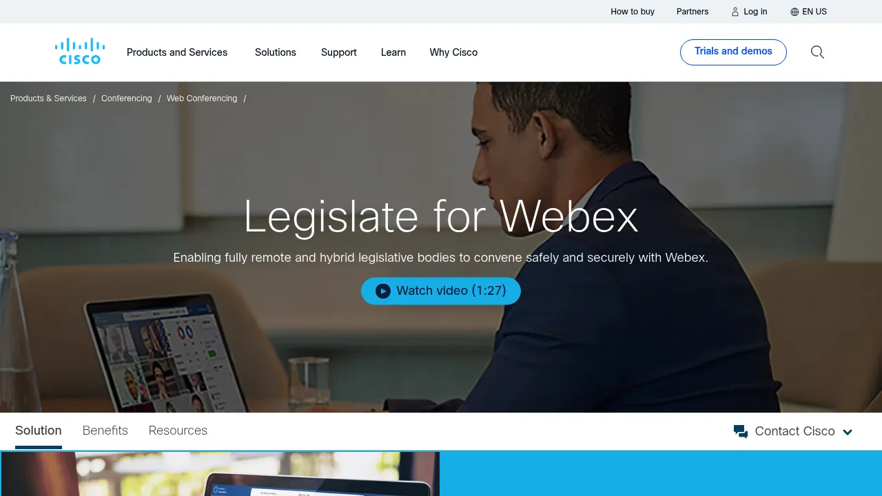 Cisco Webex Legislate screenshot