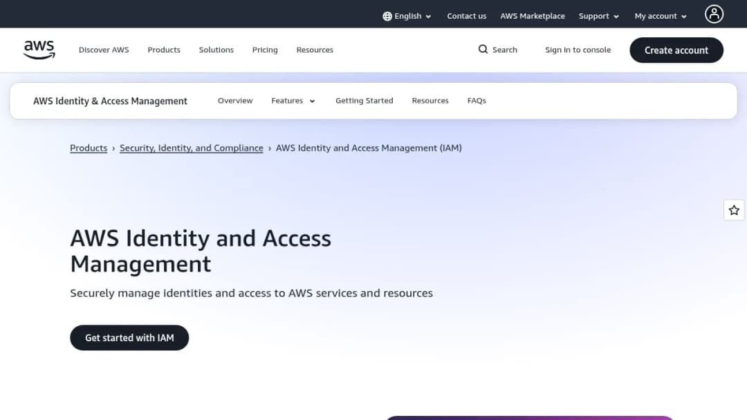AWS Identity and Access Management screenshot