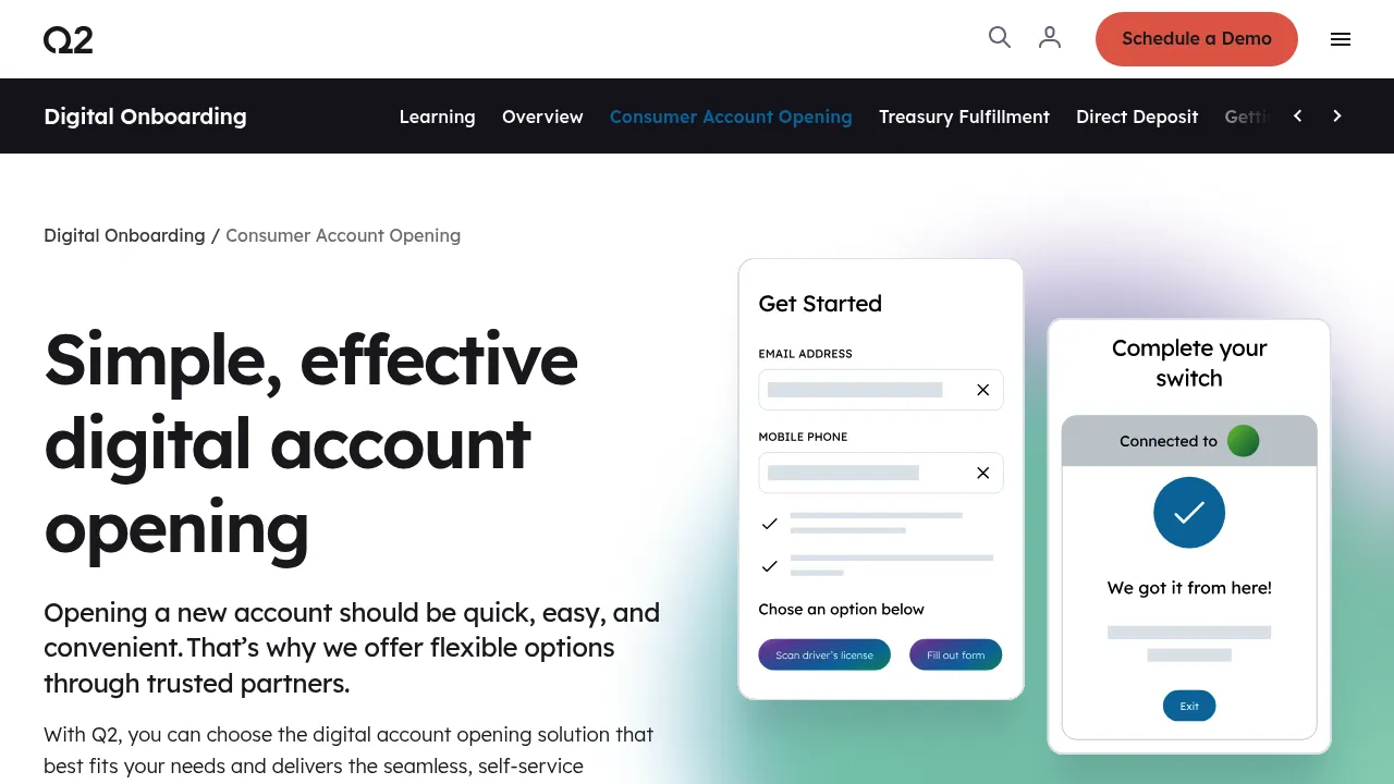 Q2 Consumer Account Opening screenshot