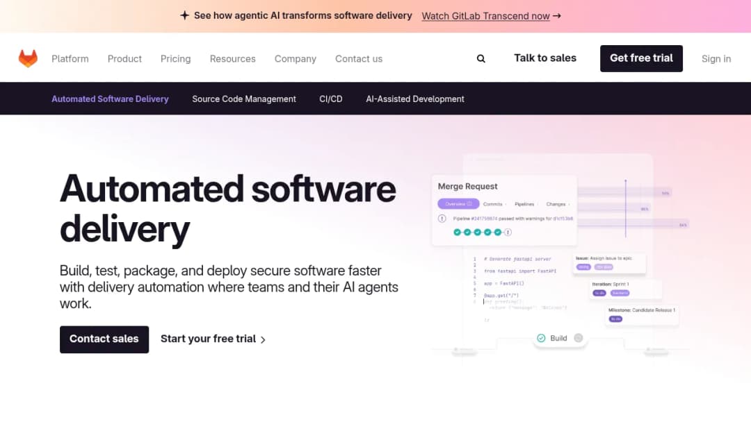 GitLab Automated Software Delivery screenshot