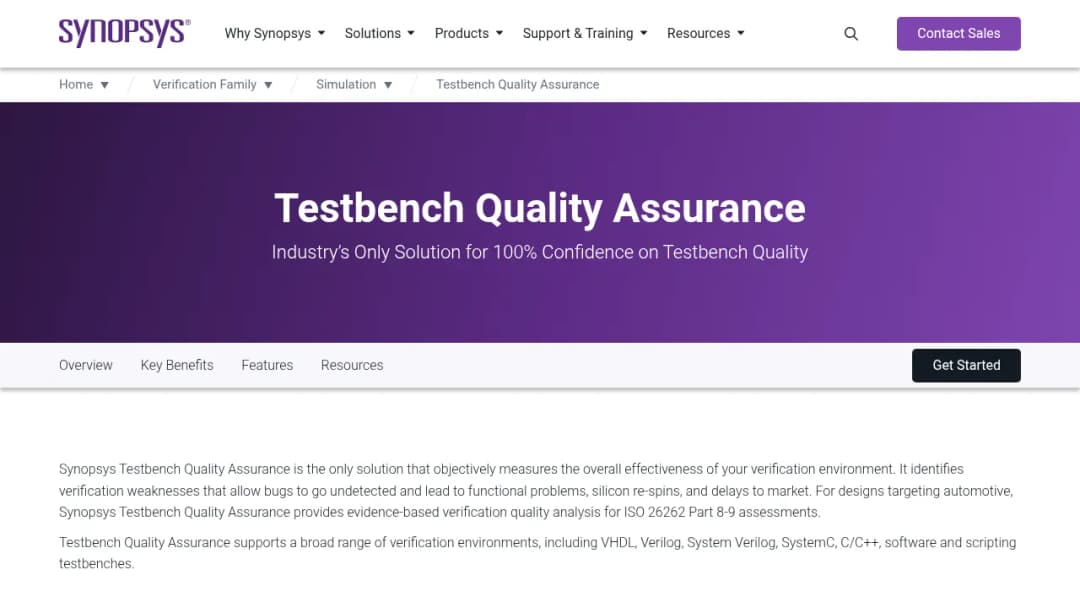 Synopsys Testbench Quality Assurance screenshot