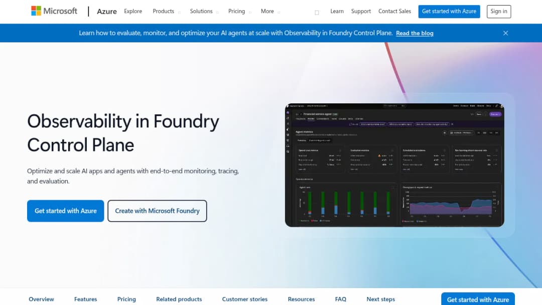 Microsoft Observability in Foundry Control Plane screenshot