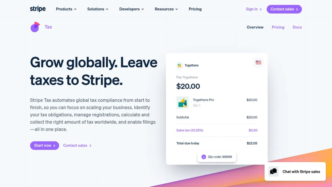 Stripe Tax screenshot
