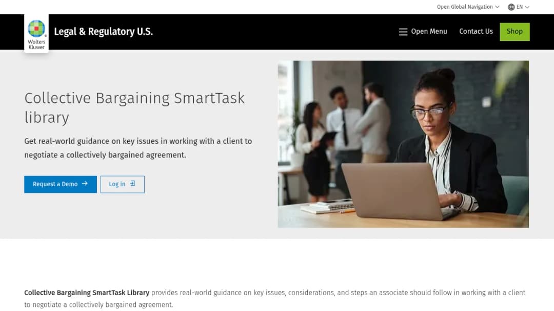 Wolters Kluwer Collective Bargaining SmartTask library screenshot
