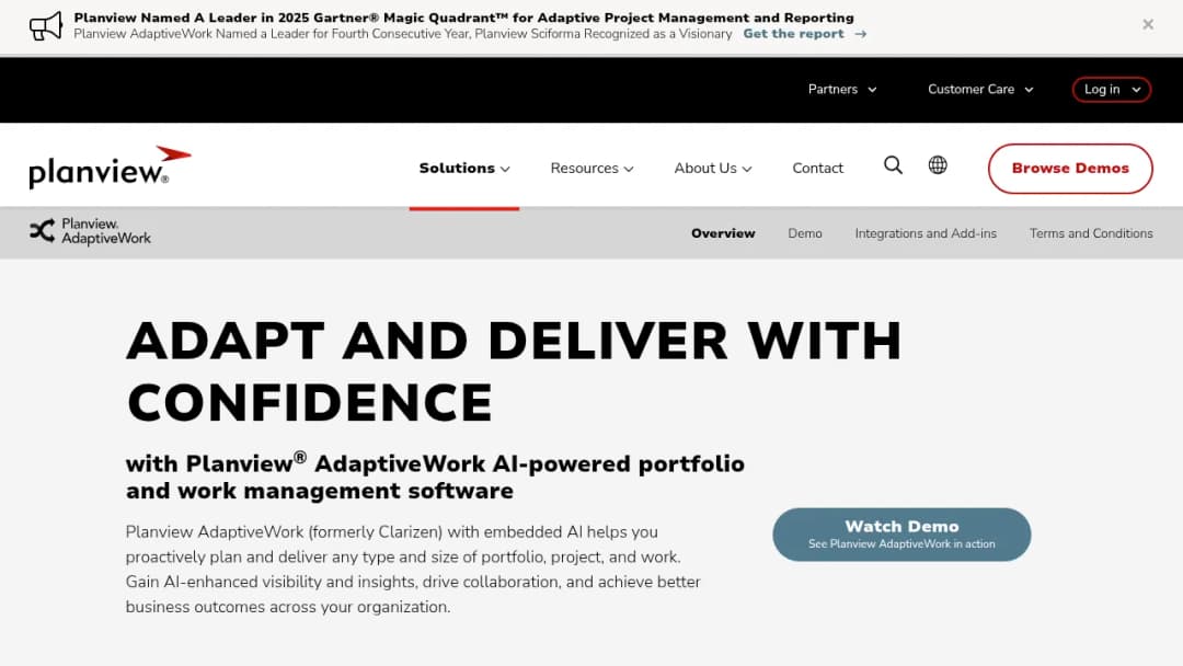 Planview® AdaptiveWork screenshot