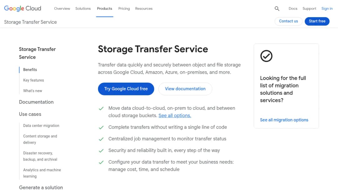 Storage Transfer Service screenshot