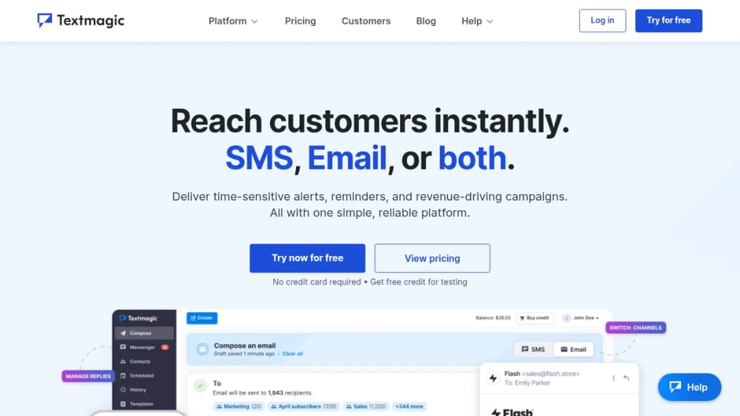 TextMagic screenshot