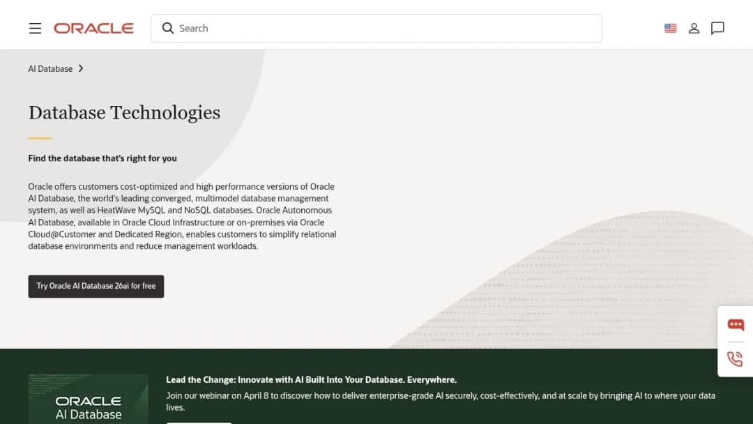 Oracle Database Cloud Services screenshot