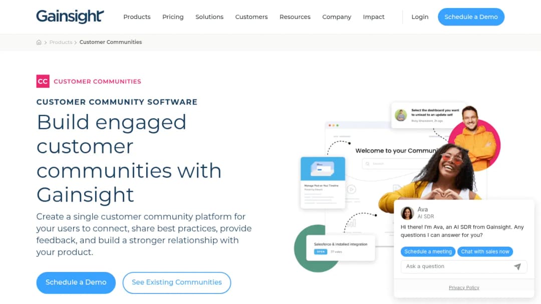 Gainsight Customer Communities screenshot