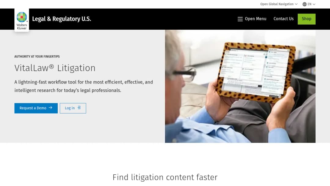 Wolters Kluwer VitalLaw® Litigation screenshot
