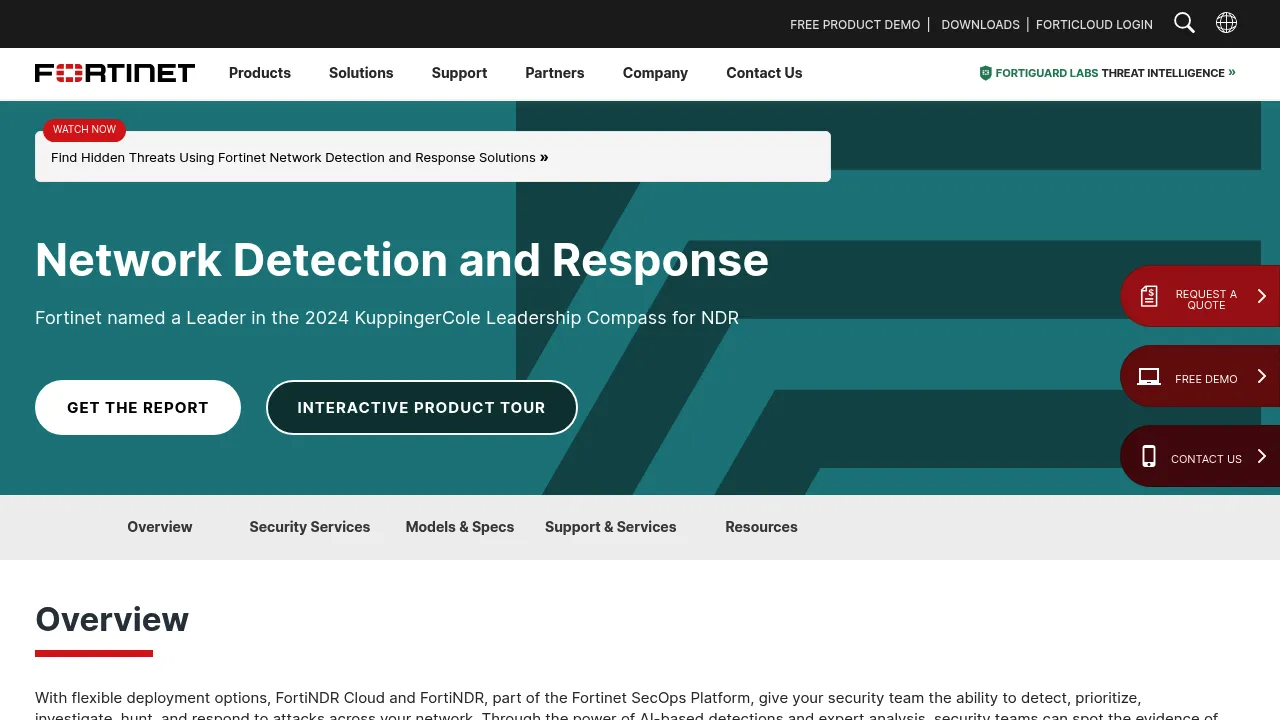 Fortinet NDR screenshot