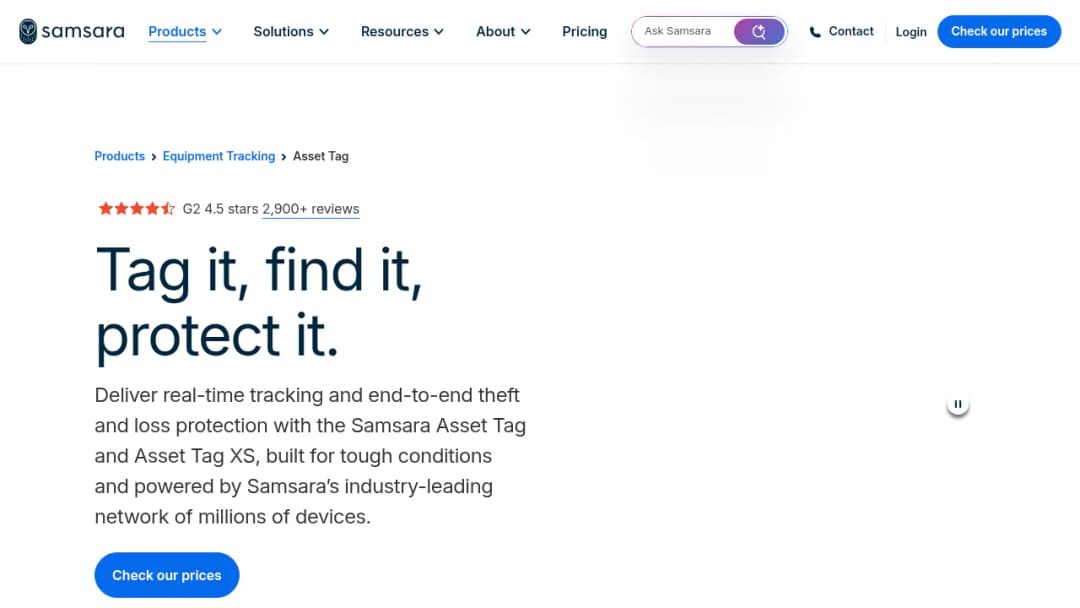 Samsara Asset Tag screenshot