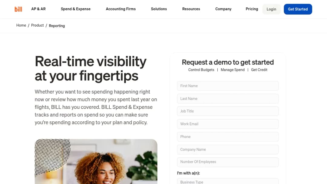 Bill.com Reporting & Insights screenshot