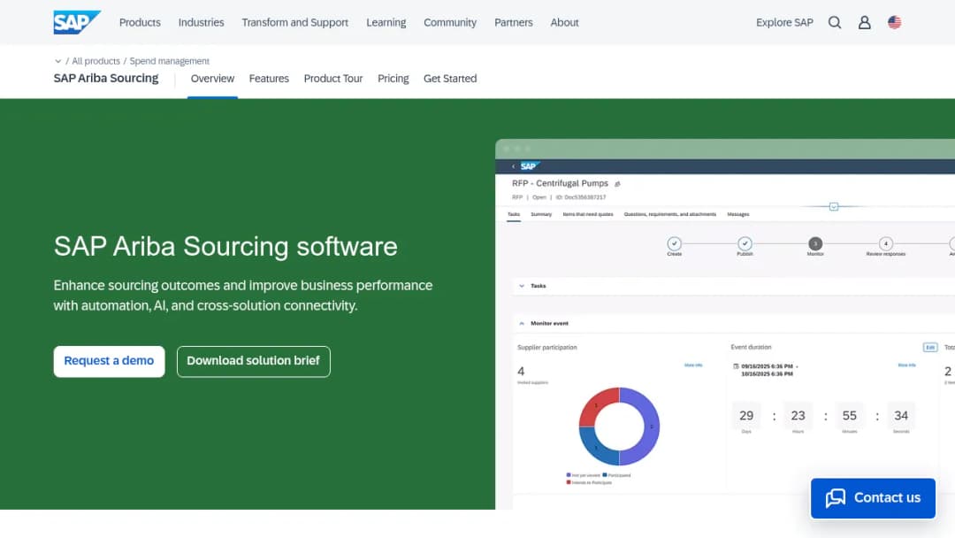 SAP Ariba Sourcing screenshot